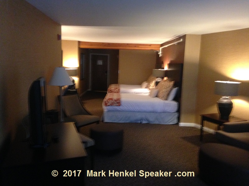 Lake Morey Resort – Fairlee, VT – Room - View from window toward beds