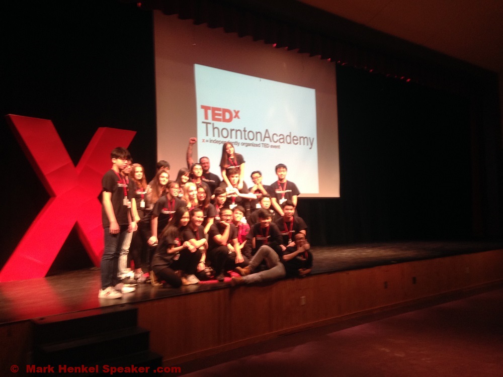 TEDxThorntonAcademy 2019 - stage and the team