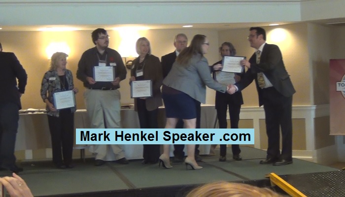 Receiving the 2016 -Sponsor 5 or more- Toastmasters Award